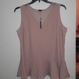 💐Nude pink peplum tank top OX🌸